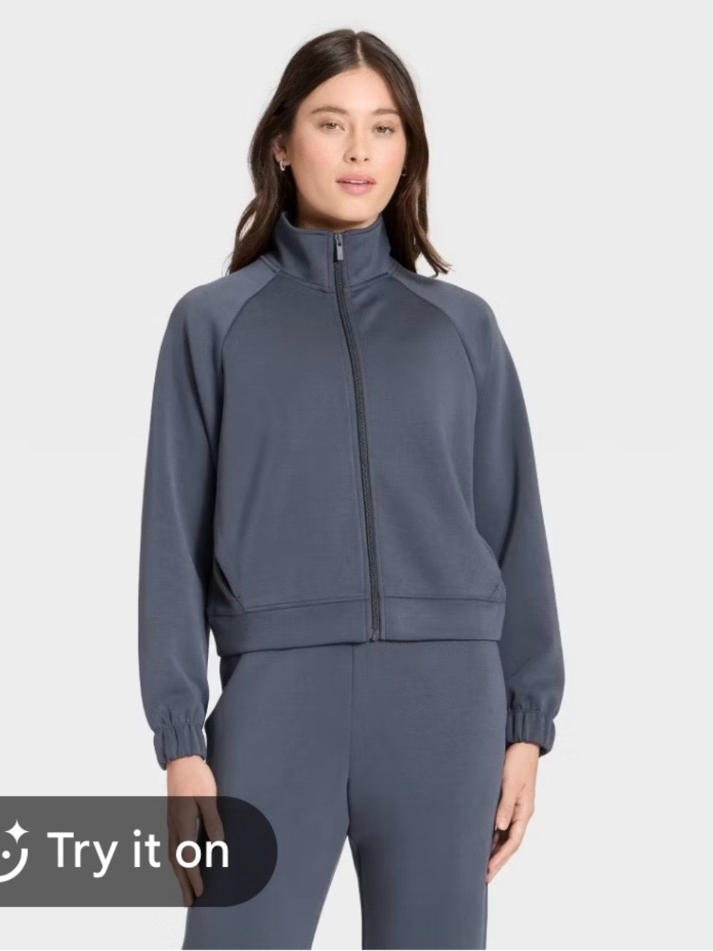 Womens XL All in Motion Full-Zip Track Jacket Pants Set Blue
